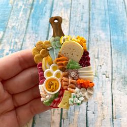 magnet cheese miniature charcuterie board souvenir on fridge