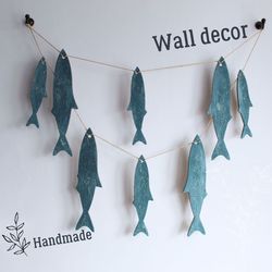 wooden fish, art house decor, nautical decor, wooden wall decor