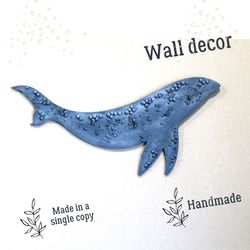 wooden whale - coastal grandmother decor– coastal wall art - wall hanging for small wall