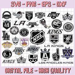 33 files los angeles kings bundle svg, dxf,png,eps, nhl svg, nhl svg, hockey cricut, hockey svg, hockey logo, cut file,