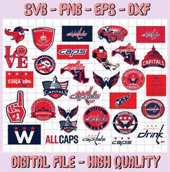 33 files washington capitals bundle svg, capitals svg, nhl svg, nhl svg, hockey cricut, cut file, clipart cricut explore