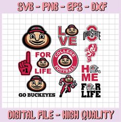 11 files ohio state buckeyes sport svg, football svg, silhouette svg, cut files, college football svg, ncaa logo svg,