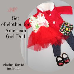 handmade american girl doll outfit  – baby born clothes - dress and jacket for a doll– gift from grandmother