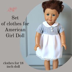 handmade american girl doll outfit  – baby born clothes - dress for 18 inch doll– gift from grandmother