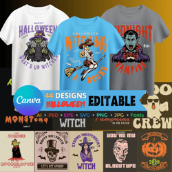 30 editable halloween t-shirt designs bundle