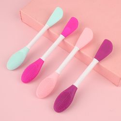 silicone duo-tip mask & makeup applicator: double-ended precision beauty tool