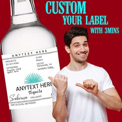 casamigos label 50ml bottles label fully editable, bridesmaid label, bridesmaid label canva editable