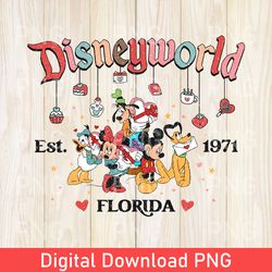 disneyworld est 1971 florida valentines day png, retro valentines day sublimation design, magical valentines day png