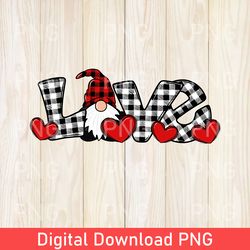 funny love valentine gnome valentines day png, valentine gnome buffalo plaid png, valentines day, valentines day png