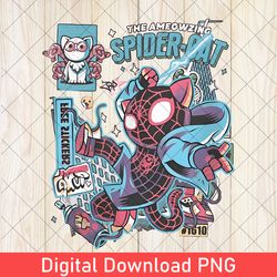 retro the ameowzing spider cat png, funny spider cat vintage png, the spider verse png, funny disney outfit, disney png