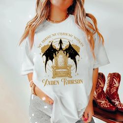 my house my chair my woman shirt, xaden riorson house shirt, fourth wing shirt, iron flame shirts, rebecca yaros fan gif