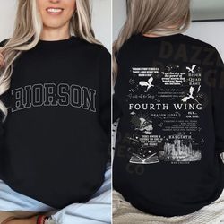 xaden riorson shadow wing leader crewneck sweatshirt, fourth wing reading sweater gift for book lovers fantasy reader