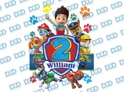 paw patrol birthday boy cartoon customized png file, birthday custom name and age png digital file birthday png, printab