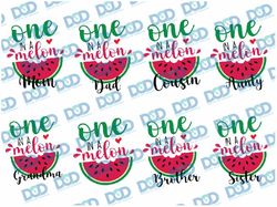 one in a melon svg, one in a melon family svg bundle, watermelon birthday svg, watermelon svg, summer cut files, vacatio