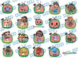 cocomelon clipart png, cocomelon birthday png bundle, cocomelon party, cocomelon characters png