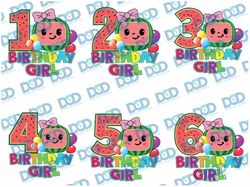 cocomelon birthday girl png, cocomelon age 1st 2nd 3rd 4th png, bundle cocomelon sublimation, cocomelon png