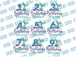 birthday mermaid png, mermaid birthday png bundle, mermaid tail png, birthday girl png bundle, mermaid numbers png, birt