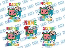 cocomelon personalized name and ages birthday svg, cocomelon brithday png,cocomelon family birthday png, watermelon