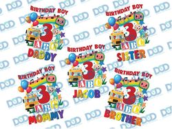 personalized cocomelon birthday png, cocomelon birthday png, custom personalize birthday family matching png, cocomelon