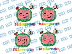 birthday family watermelon svg file, daddymelon mommymelon birthday boy birthday png file download, digital print, cocom