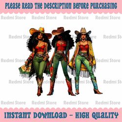 png only black cowgirl western rodeo melanin png, retro cowgirl png, juneteenth png, instant download