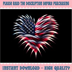 png only retro firework airplane american flag heart png, 4th of july firework png, independence day png, digital downlo