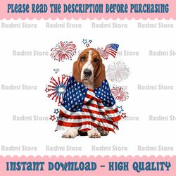 png only basset hound dog american usa flag png, 4th of july dog lover png, independence day png, digital download