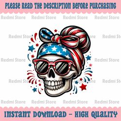 png only 4th of july skull png, independence day patriotic skull bandana png, independence day png, digital download