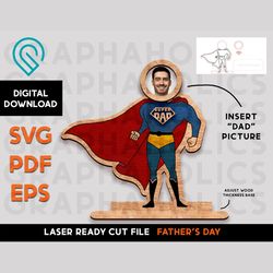 super hero - laser ready svg cut file template - personalize names - digital download - super dad