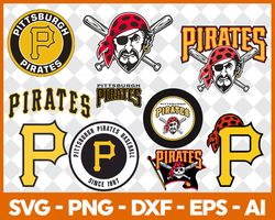 pittsburgh pirates mlb svg cut files baseball clipart bundle