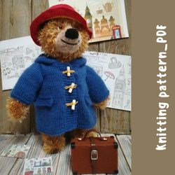 original knitting pattern -knit bear in vintage style paddington pdf