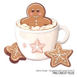 christmas hot chocolate and gingerbread cookies png | cute clipart adorable drink kawaii dessert food warm cozy mug star