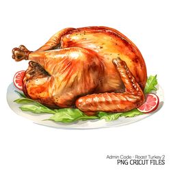 roast turkey png | watercolor christmas thanksgiving food meat clip art barbecue bbq meal illustration dinner decor cozy