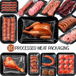 processed meat packaging png | market plastic polyethylene bacon beef jerky sausage burger patty cevelat salami pastrami