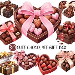 valentine's day chocolate gift box png | sweets clip art heart candy ribbon dessert packaging red lovely cute adorable