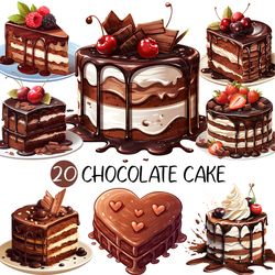 chocolate cake png | valentine's day clip art sweets dessert cute food recipe cream syrup baking illustration deco cherr