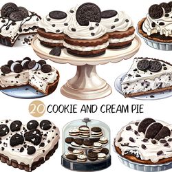 cookies and cream pie png | sweets dessert clip art sweets illustration chunky white chocolate syrup heart piece cookies