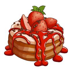 sweet donuts overflowing with strawberries and syrup | svg png dessert sweet eat food fruit dripping cream cheese chocol