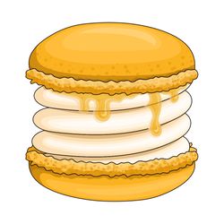 yellow macaron with honey flowing and cream sanding | svg png dessert treat sweets clip art eat