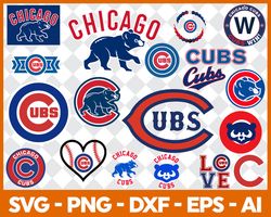 chicago cubs mlb svg cut files baseball clipart bundle