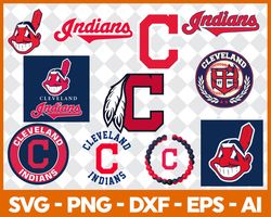 cleveland indians mlb svg cut files baseball clipart bundle