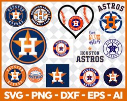 houston astros mlb svg cut files baseball clipart bundle