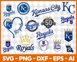 kansas city royals mlb svg cut files baseball clipart bundle