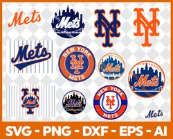 new york mets mlb svg cut files baseball clipart bundle