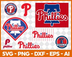 philadelphia phillies mlb svg cut files baseball clipart bundle