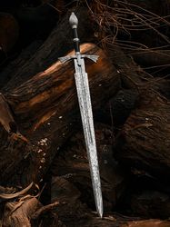 handmade dark sister daemon targaryen metal sword, daemon targaryen replica sword, game of thrones cosplay christmas gif