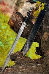 viking swords handmade forged damascus steel, best anniversary gift for him, cosplay fantasy swords, high quality gift f