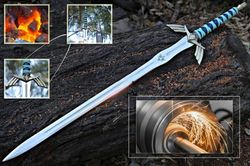 custom hand forged stainless steel the legend of zelda full tang skyward link's master sword with scabbard-costume armor