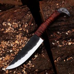 odin's raven viking knife 10.5" - hand forged 5.5" carbon steel bladecoll