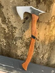 custom handmade carbon steel viking eagle art hatchet camping throwing axe sheat